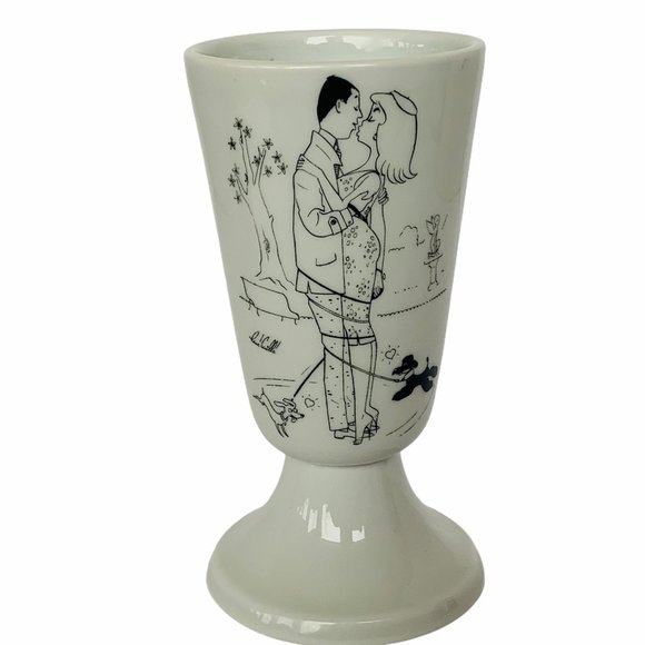 Limoges Cup Mug Goblet Signed Rene Caille France